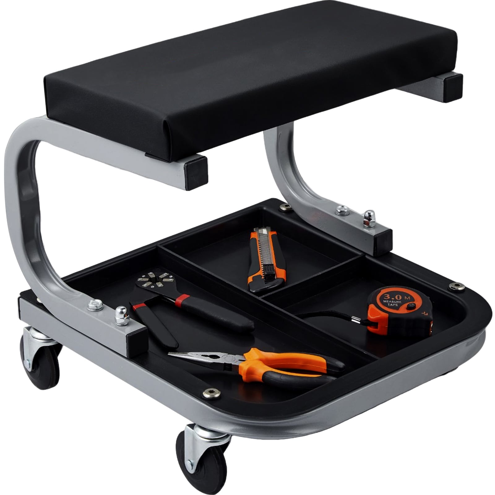 Mechanic Garage Seat With Tool Tray And Wheels For Workshop_voghion.com